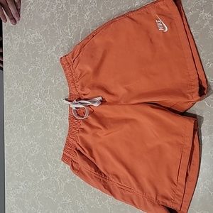Nike Men's Athletic Shorts Orange with White Drawstring